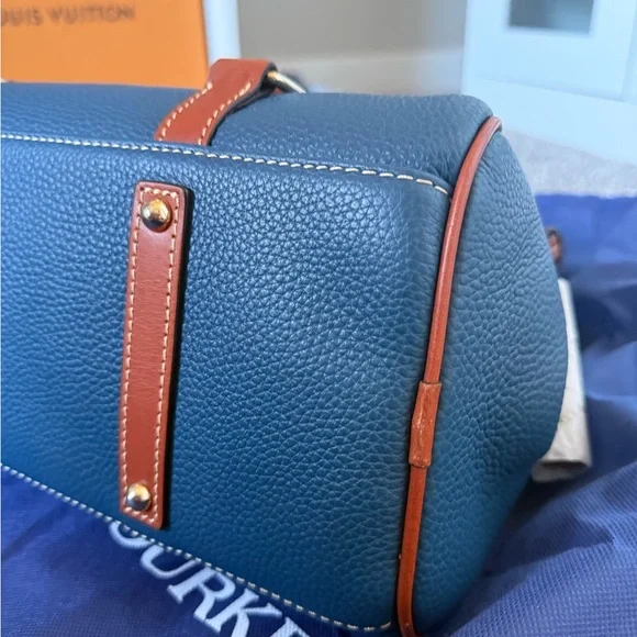 NTW Large Pebbled Leather Satchel in color Jeans - Picture 8 of 10